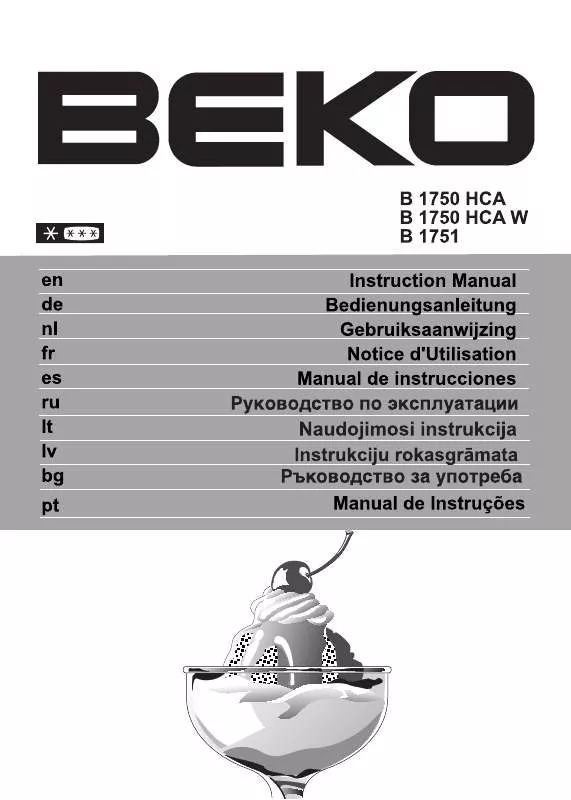 Mode d'emploi BEKO B 1751