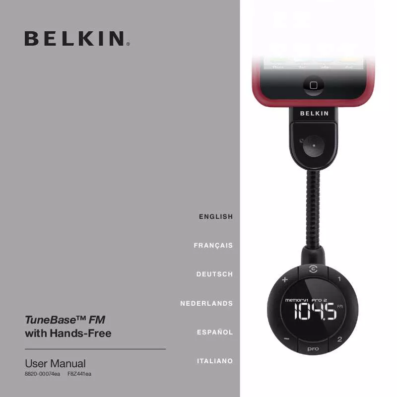Mode d'emploi BELKIN TUNEBASE FM WITH HANDS-FREE