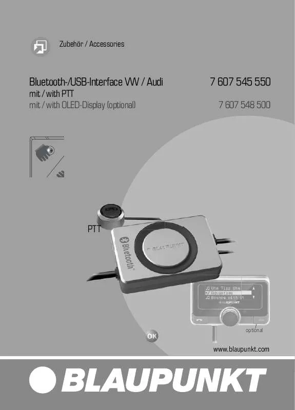 Mode d'emploi BLAUPUNKT BLUETOOTH-USB INTERFACE