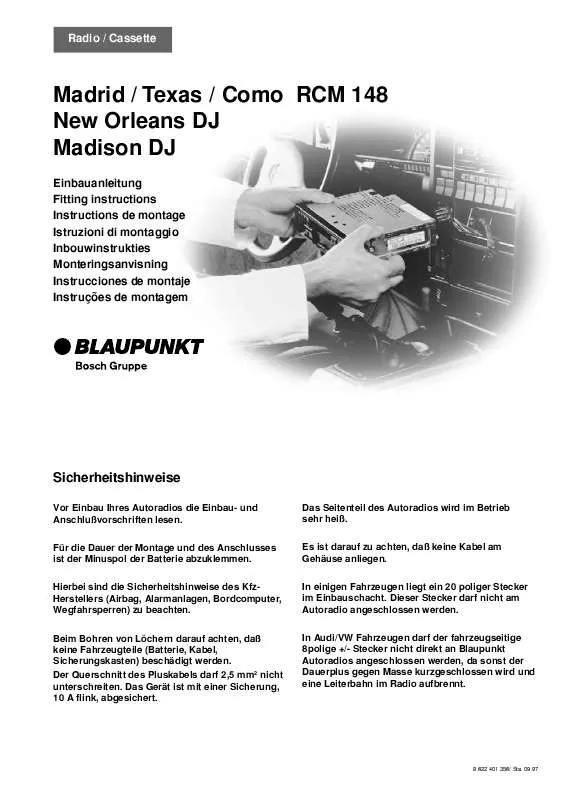 Mode d'emploi BLAUPUNKT MADISON DJ
