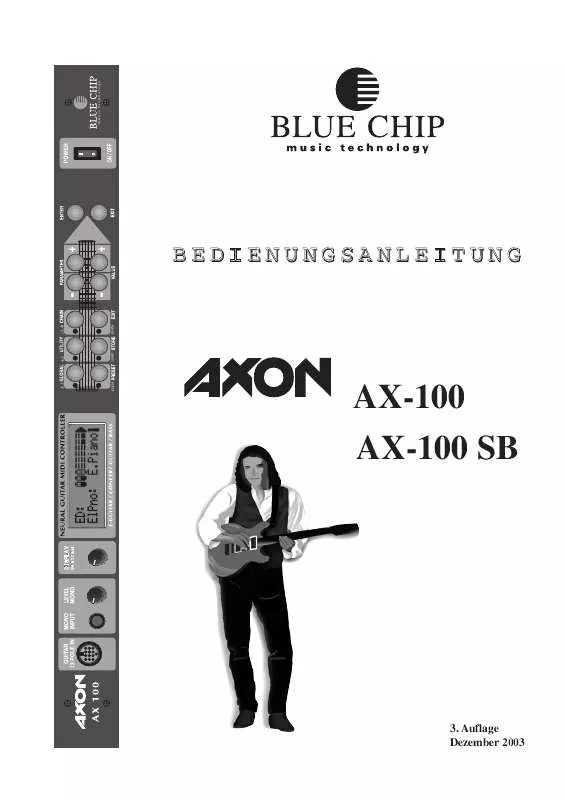 Mode d'emploi BLUE CHIP AXION AX-100 SB