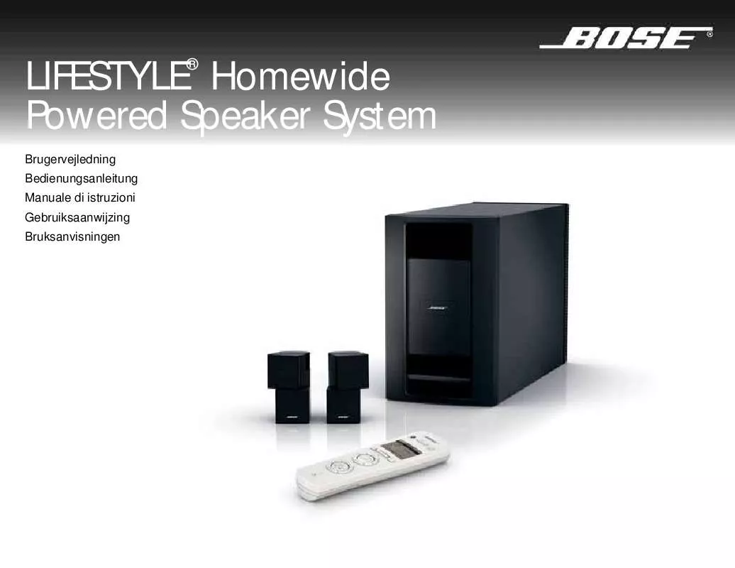 Mode d'emploi BOSE LIFESTYLE HOMEWIDE POWERED SPEAKER SYSTEM
