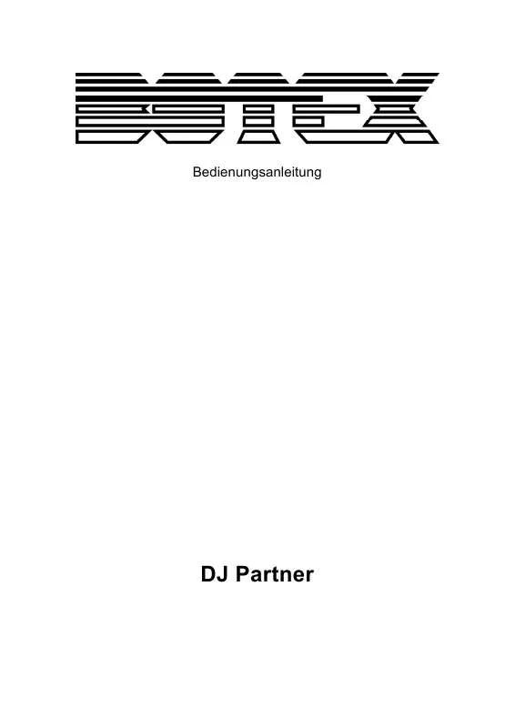 Mode d'emploi BOTEX DJ PARTNER