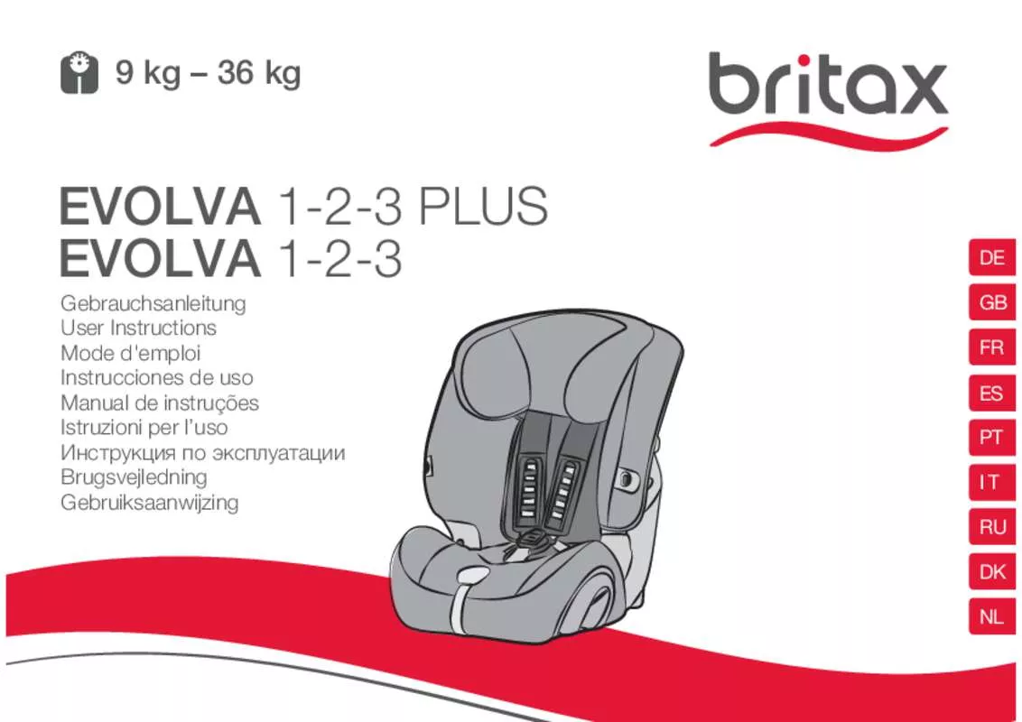 Mode d'emploi BRITAX EVOLVA 123 & EVOLVA 1-2-3,MV