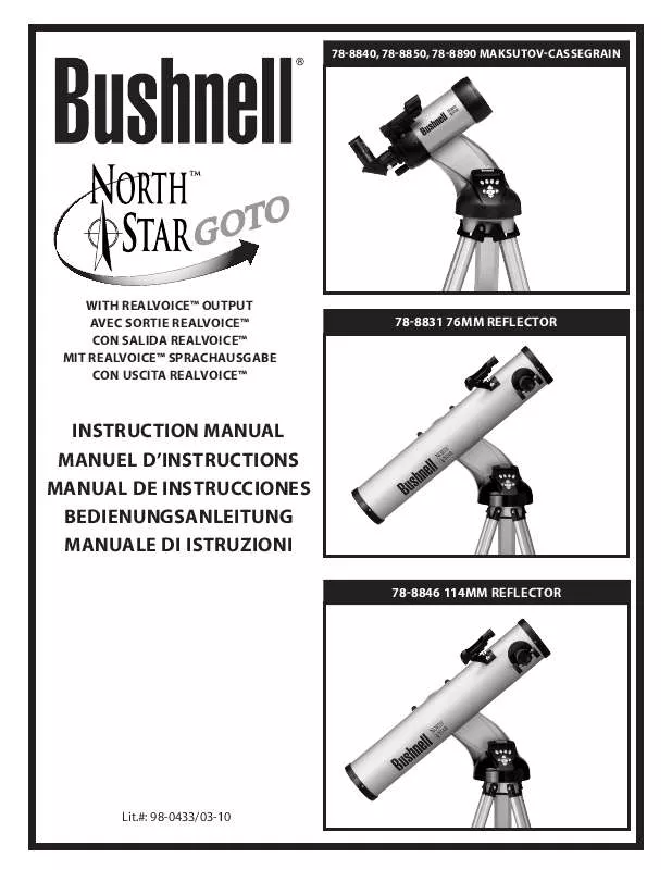 Mode d'emploi BUSHNELL NORTH STAR GOTO 78-8840