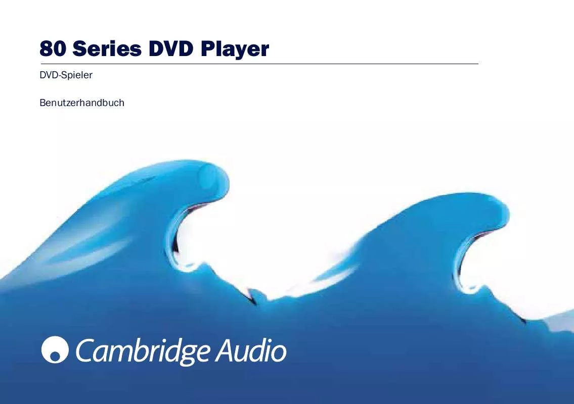 Mode d'emploi CAMBRIDGE AUDIO DVD85