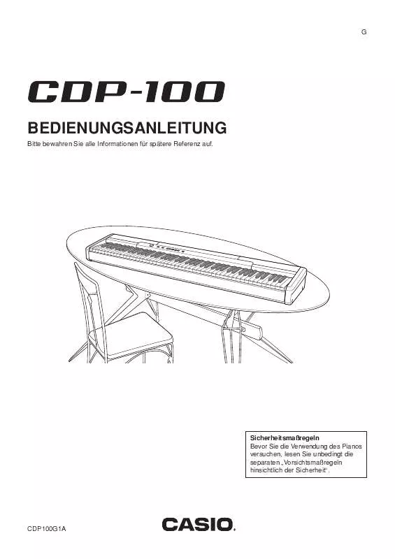 Mode d'emploi CASIO CDP-100