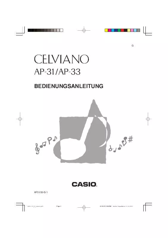 Mode d'emploi CASIO CELVIANO AP-33