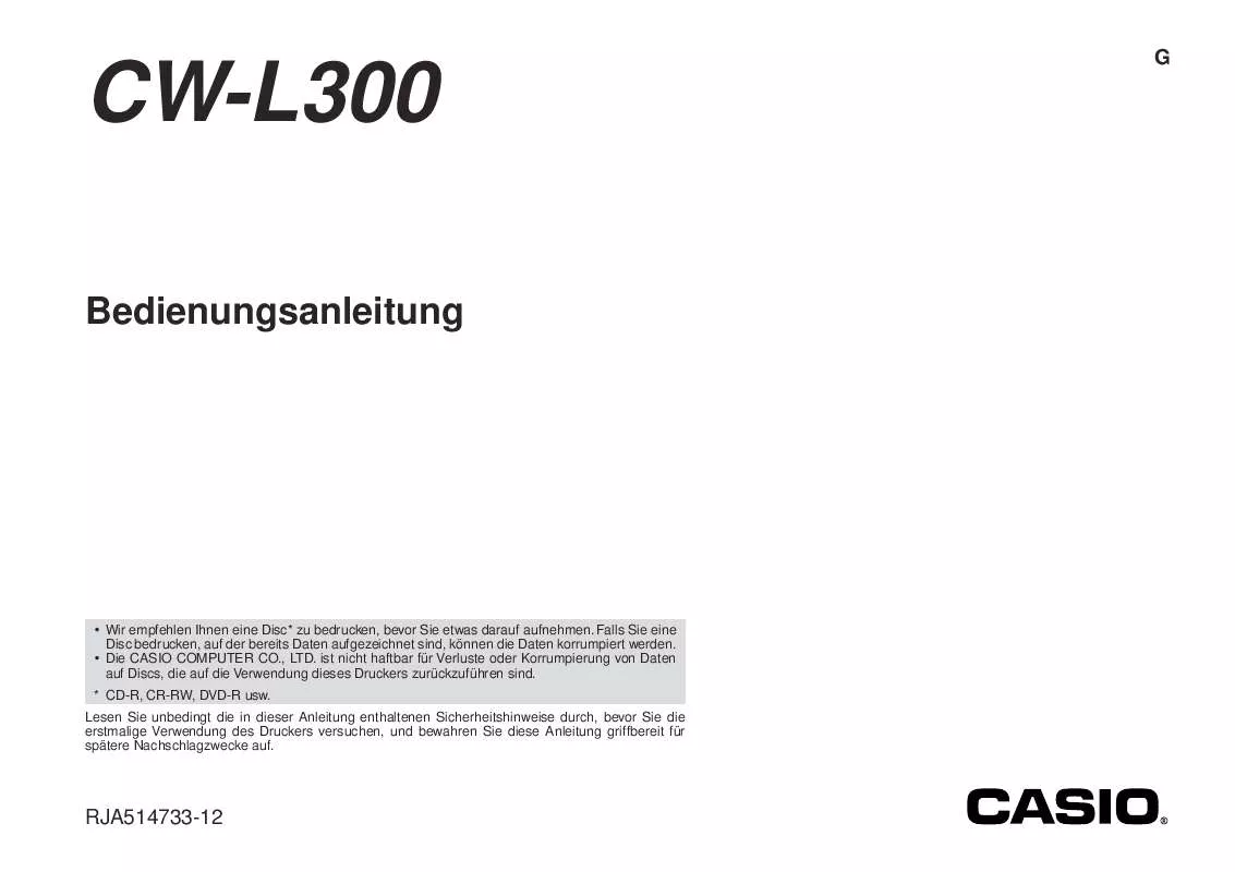 Mode d'emploi CASIO CW-L300