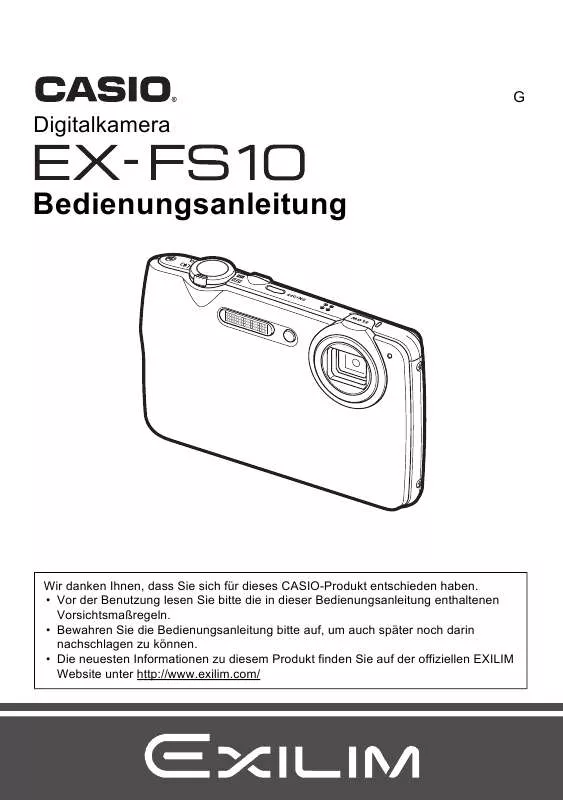 Mode d'emploi CASIO EXILIM EX-FS10