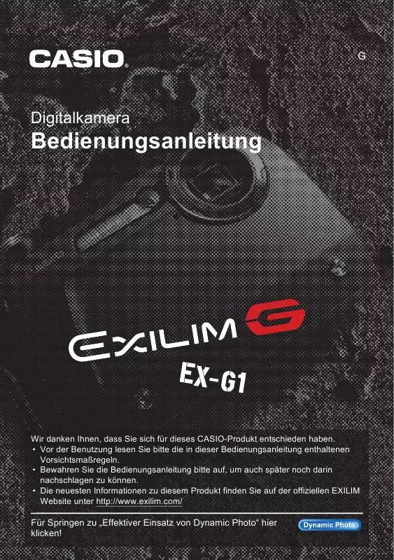 Mode d'emploi CASIO EXILIM EX-G1