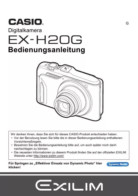 Mode d'emploi CASIO EXILIM EX-H20G