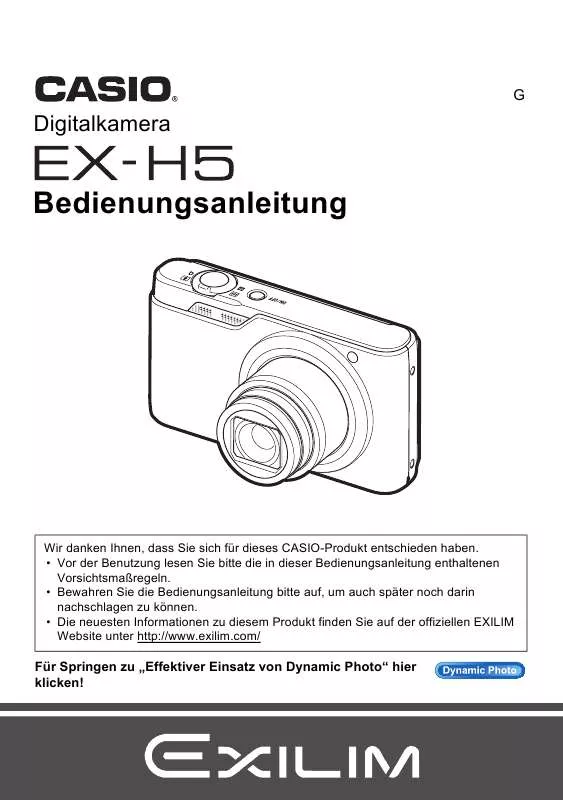 Mode d'emploi CASIO EXILIM EX-H5