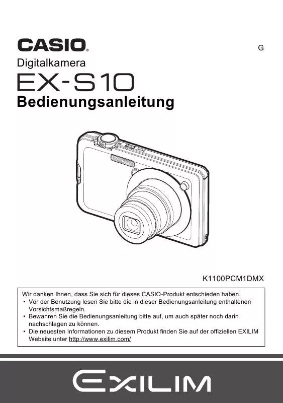 Mode d'emploi CASIO EXILIM EX-S10