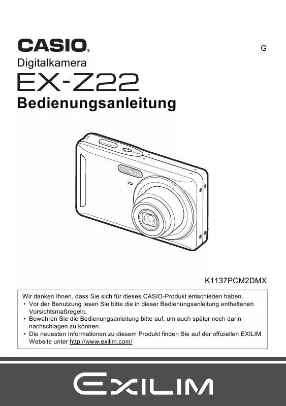 Mode d'emploi CASIO EXILIM EX-Z22