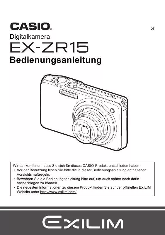 Mode d'emploi CASIO EXILIM EX-ZR15