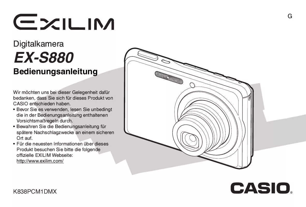 Mode d'emploi CASIO EXILIM EX-S880