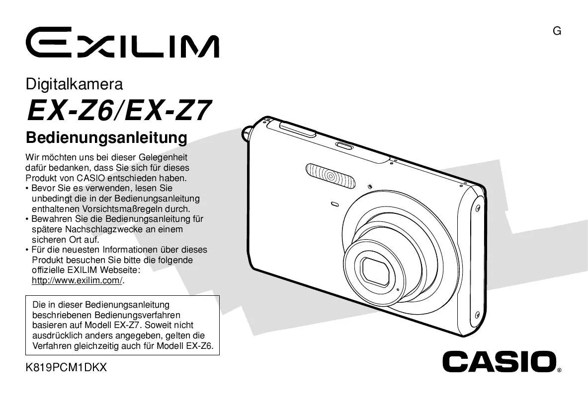 Mode d'emploi CASIO EXILIM EX-Z7