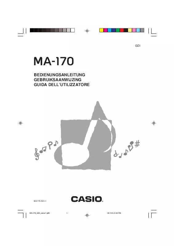 Mode d'emploi CASIO MA-170