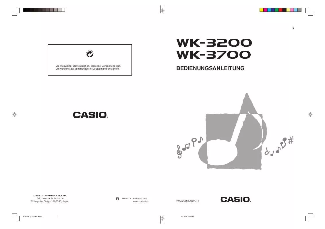 Mode d'emploi CASIO WK-3700