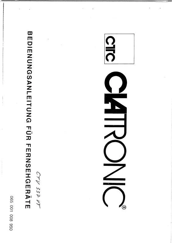 Mode d'emploi CLATRONIC CTV 337 VT