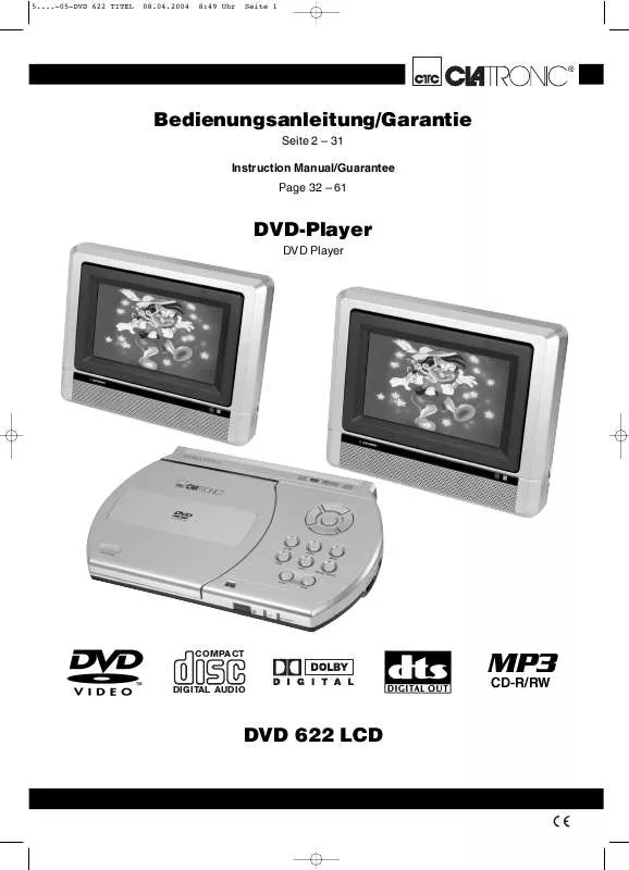 Mode d'emploi CLATRONIC DVD 622 LCD
