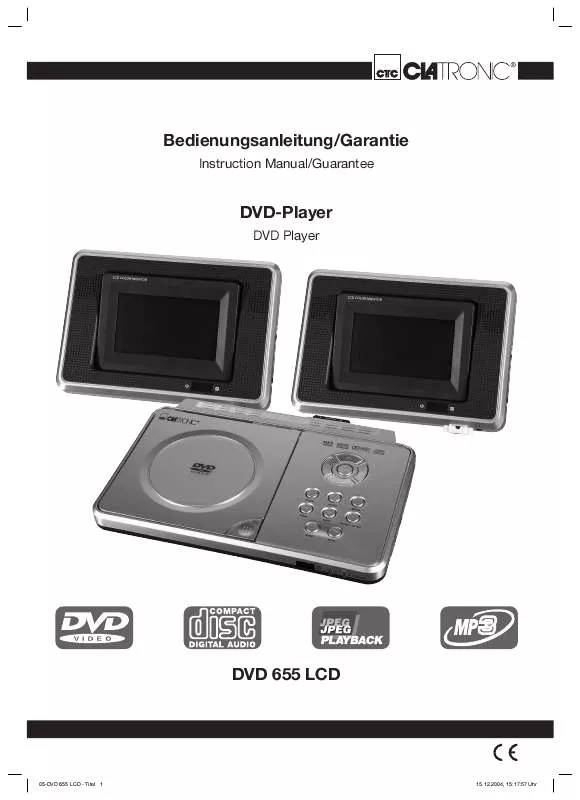 Mode d'emploi CLATRONIC DVD 655 LCD