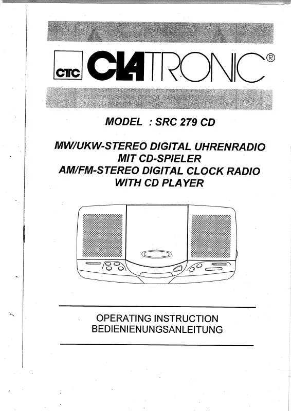 Mode d'emploi CLATRONIC SRC 279 CD