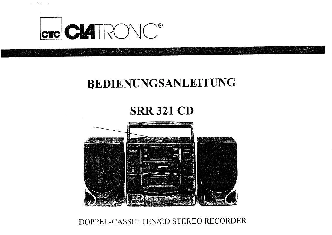 Mode d'emploi CLATRONIC SRR 321 CD