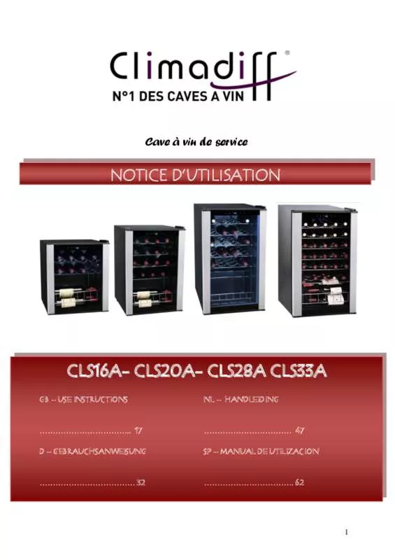 Mode d'emploi CLIMADIFF CLS28A