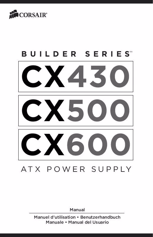 Mode d'emploi CORSAIR BUILDER CX500