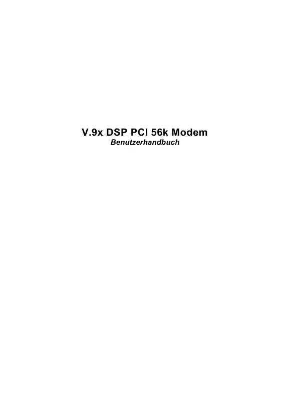 Mode d'emploi CREATIX V.9X DSP PCI 56K MODEM