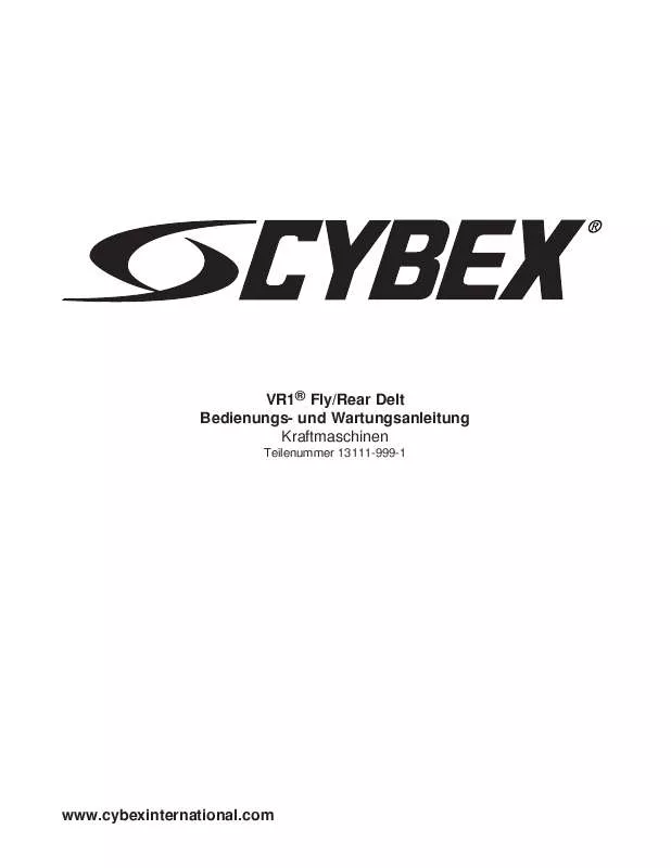 Mode d'emploi CYBEX INTERNATIONAL 13111 FLY-REAR DELT