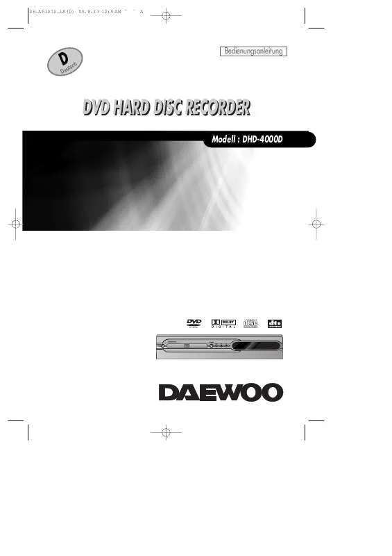 Mode d'emploi DAEWOO DHD-4000D
