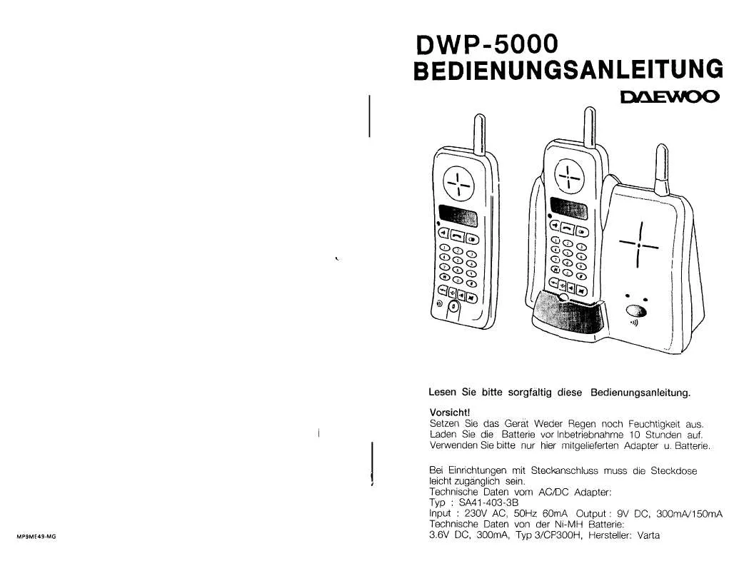Mode d'emploi DAEWOO DWP-5000