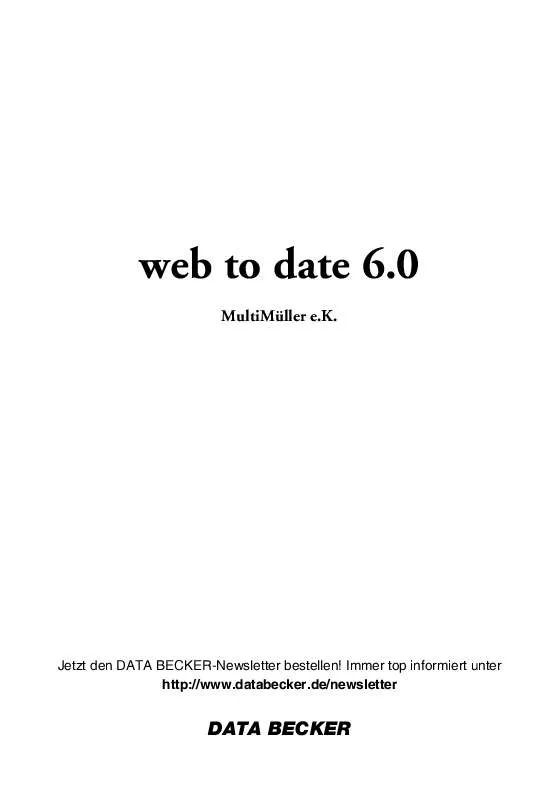 Mode d'emploi DATA BECKER WEB TO DATE 6.0