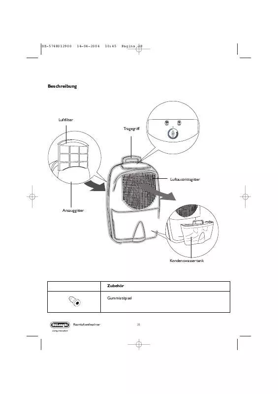 Mode d'emploi DELONGHI DEC 10A W T