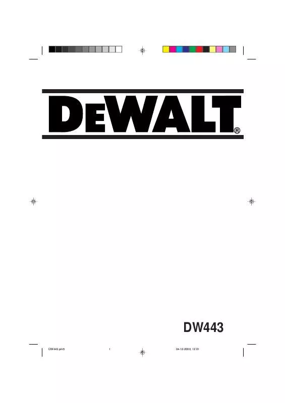 Mode d'emploi DEWALT DW443
