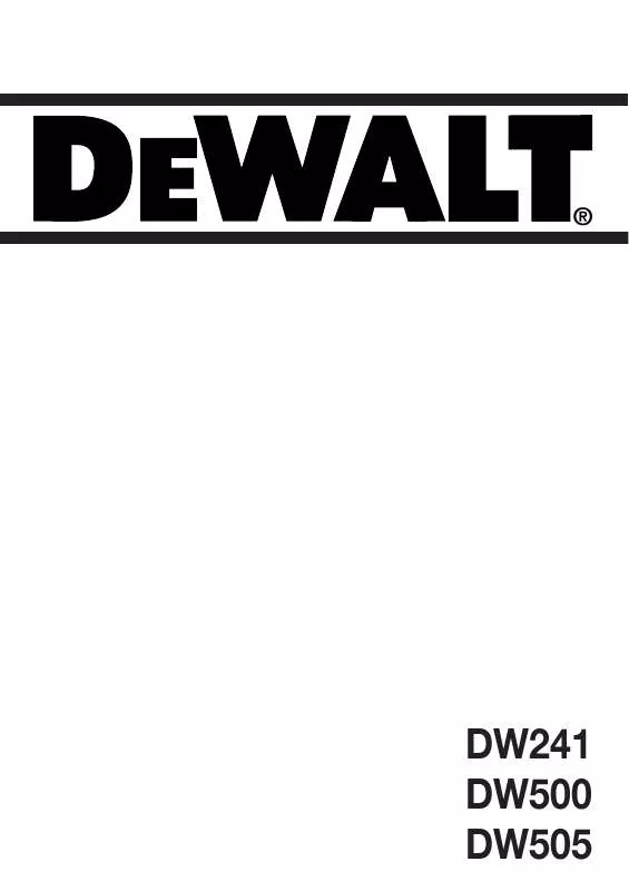 Mode d'emploi DEWALT DW505