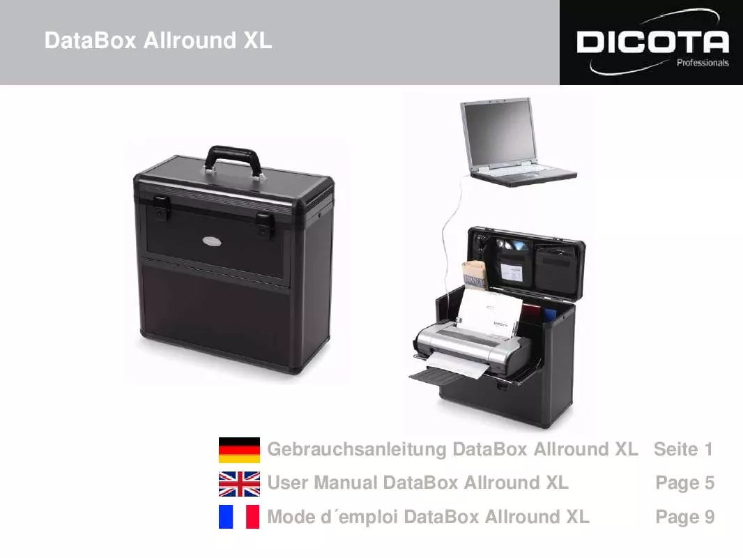 Mode d'emploi DICOTA DATABOX ALLROUND XL