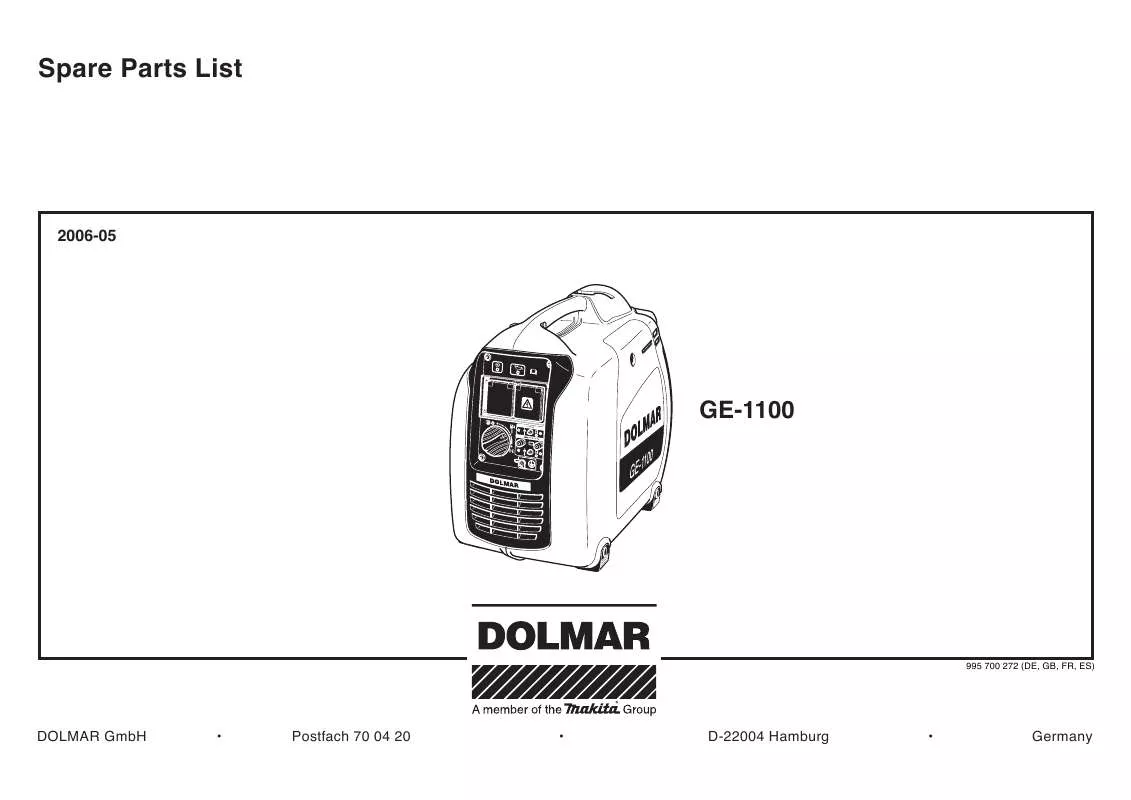 Mode d'emploi DOLMAR GE-1100