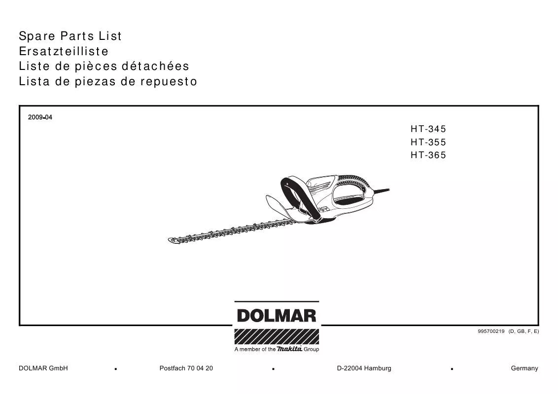 Mode d'emploi DOLMAR HT-345