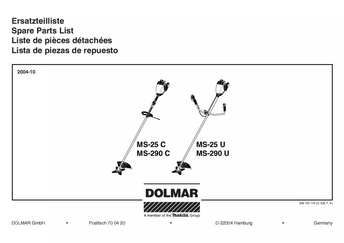 Mode d'emploi DOLMAR MS-290 C