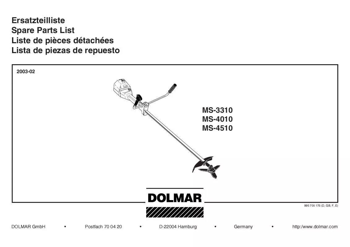 Mode d'emploi DOLMAR MS-3310
