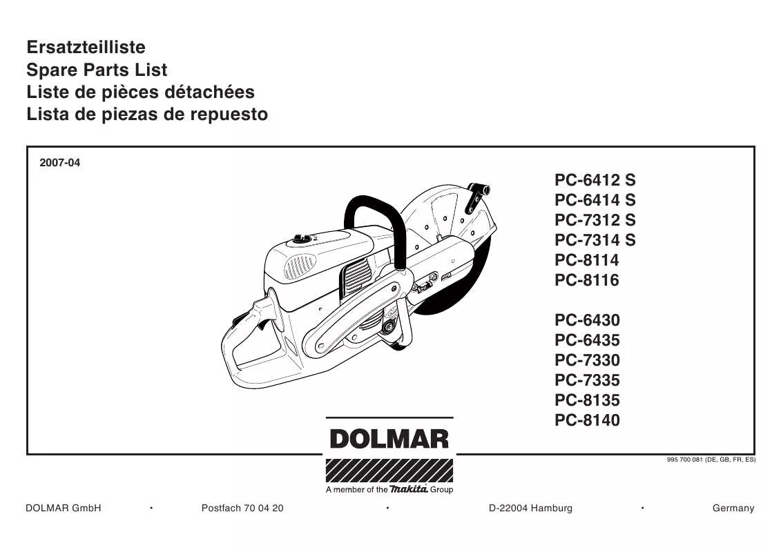 Mode d'emploi DOLMAR PC-6414 S