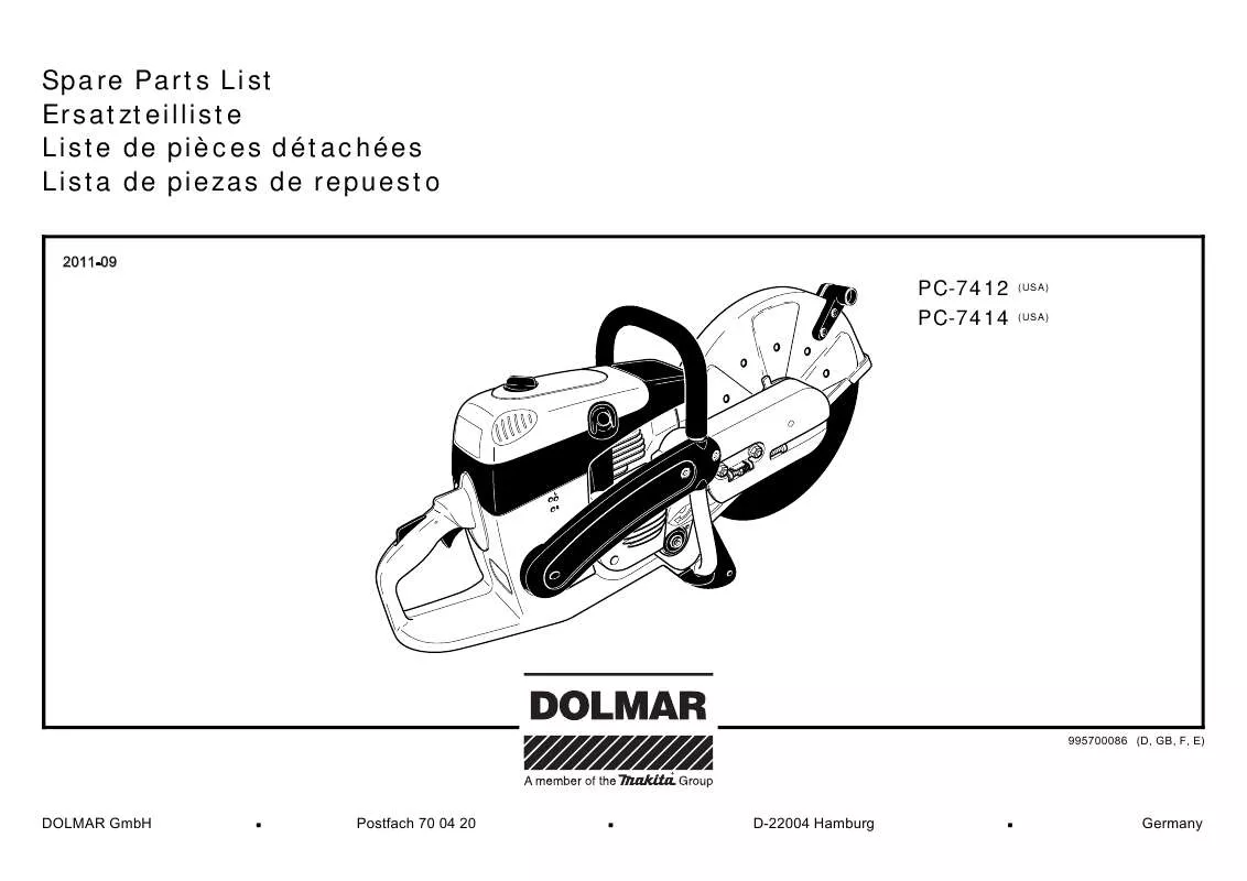 Mode d'emploi DOLMAR PC-7412