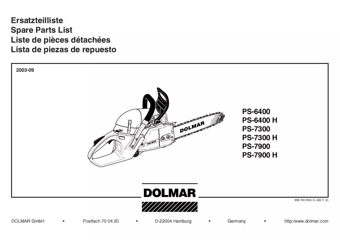 Mode d'emploi DOLMAR PS-7900 H