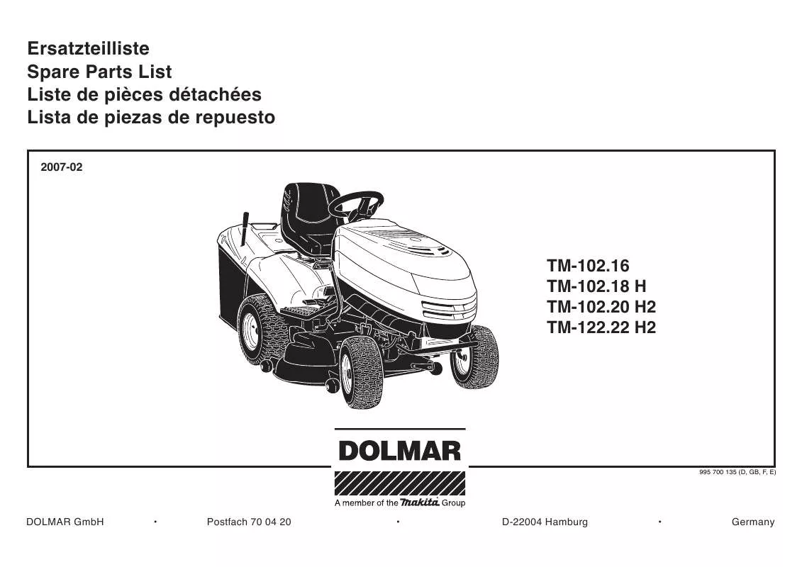 Mode d'emploi DOLMAR TM-102.18 H
