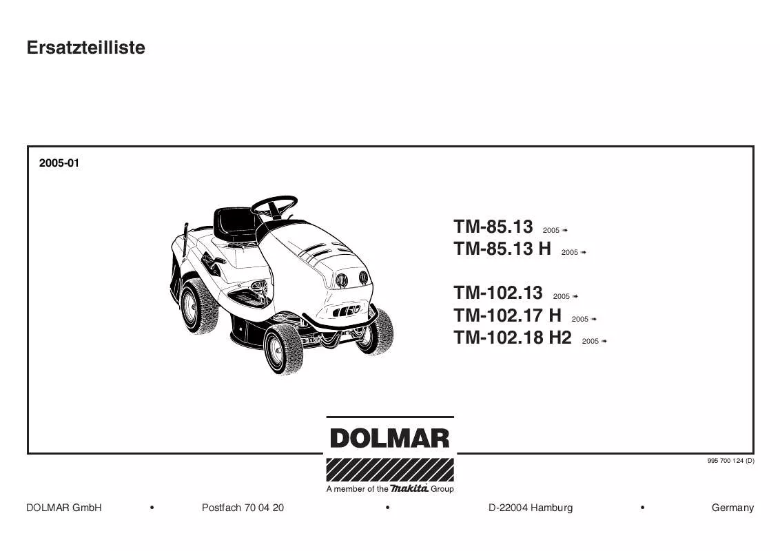 Mode d'emploi DOLMAR TM-85.13 H