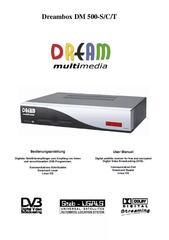 Mode d'emploi DREAM MULTIMEDIA DREAMBOX DM-500S